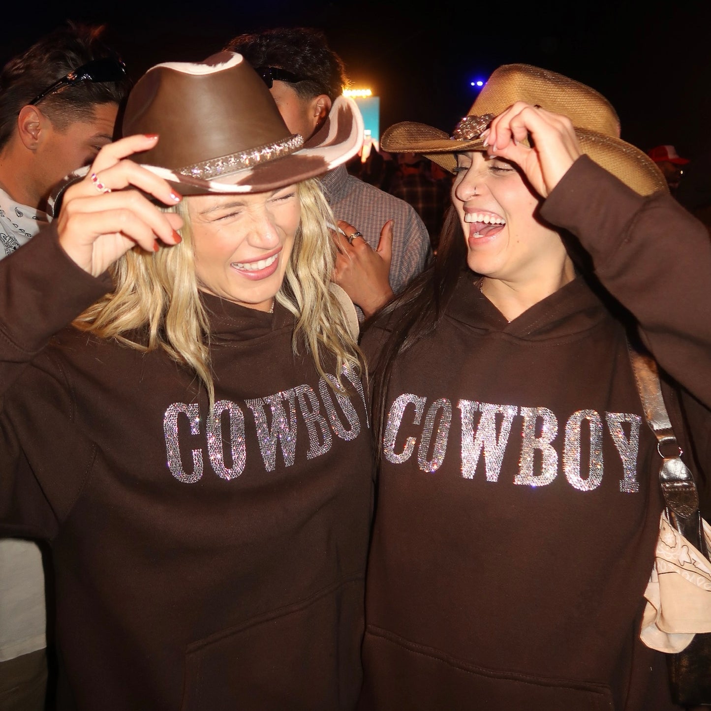 Chocolate Brown Rhinestone Cowboy Hoodie