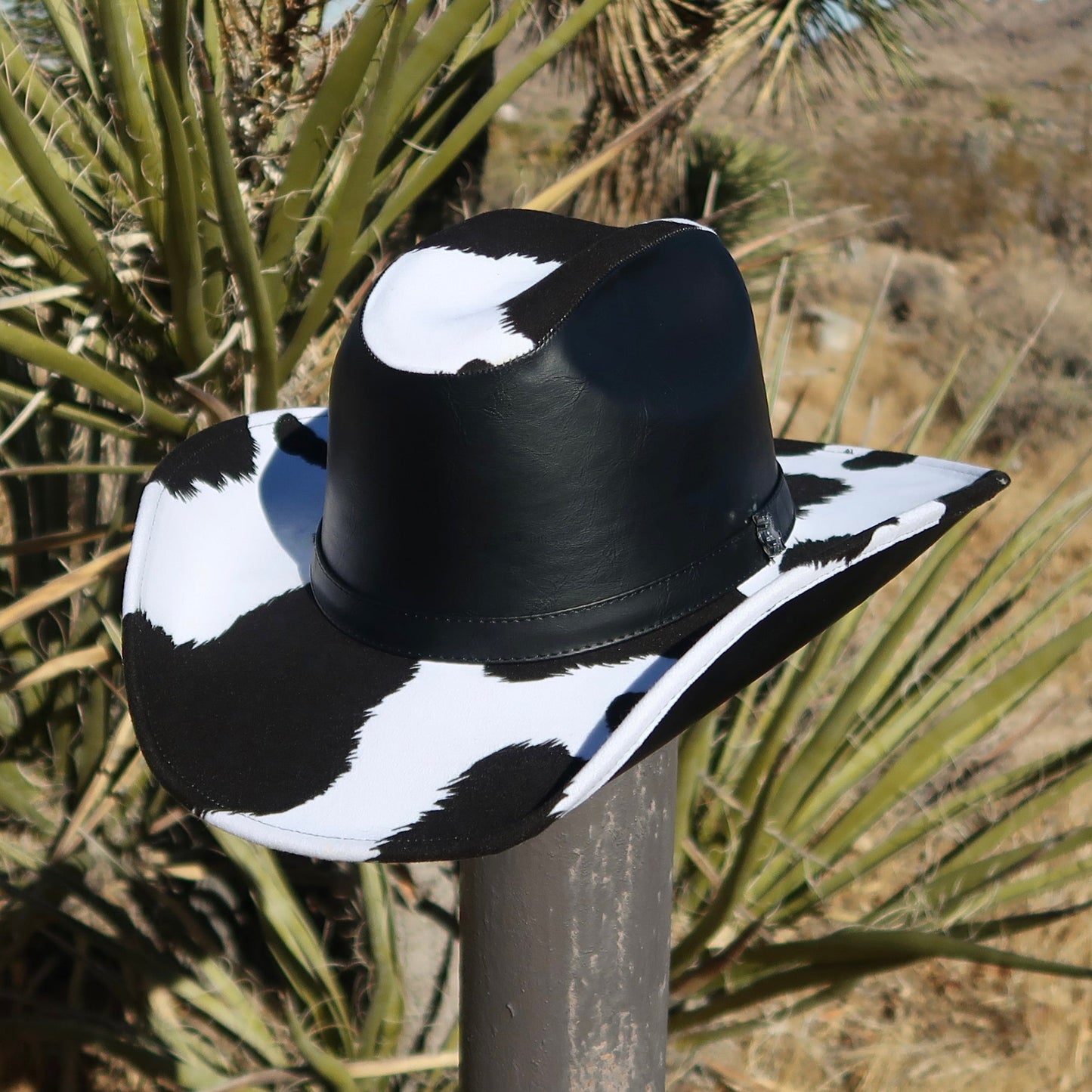 Cow Print Leather Cowboy Hat