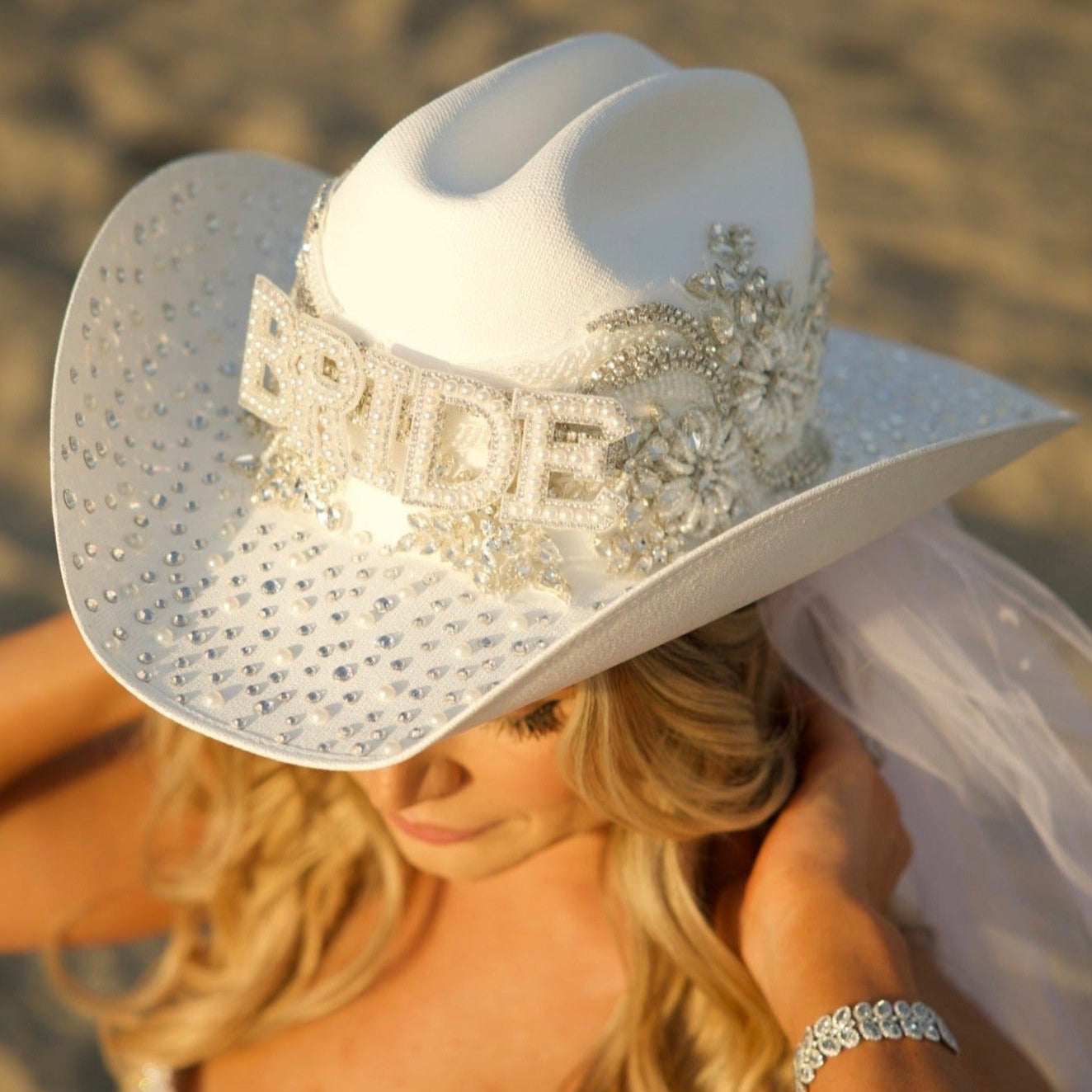 Rhinestone Cowgirl Hat White Cowgirl Hat Women Rhinestone Cowboy