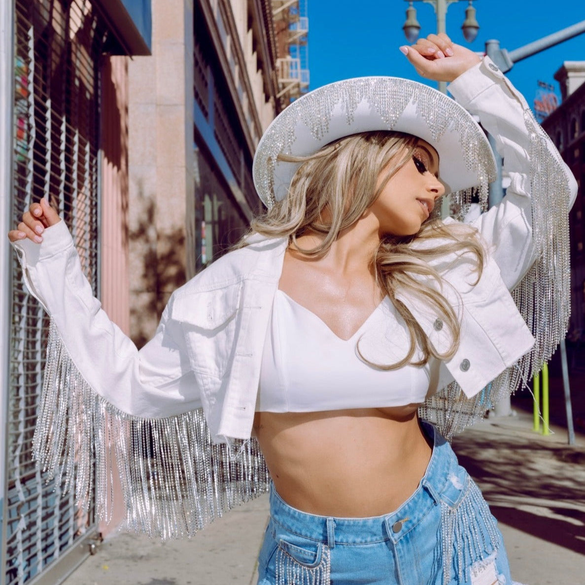 Rhinestone Fringe Jacket