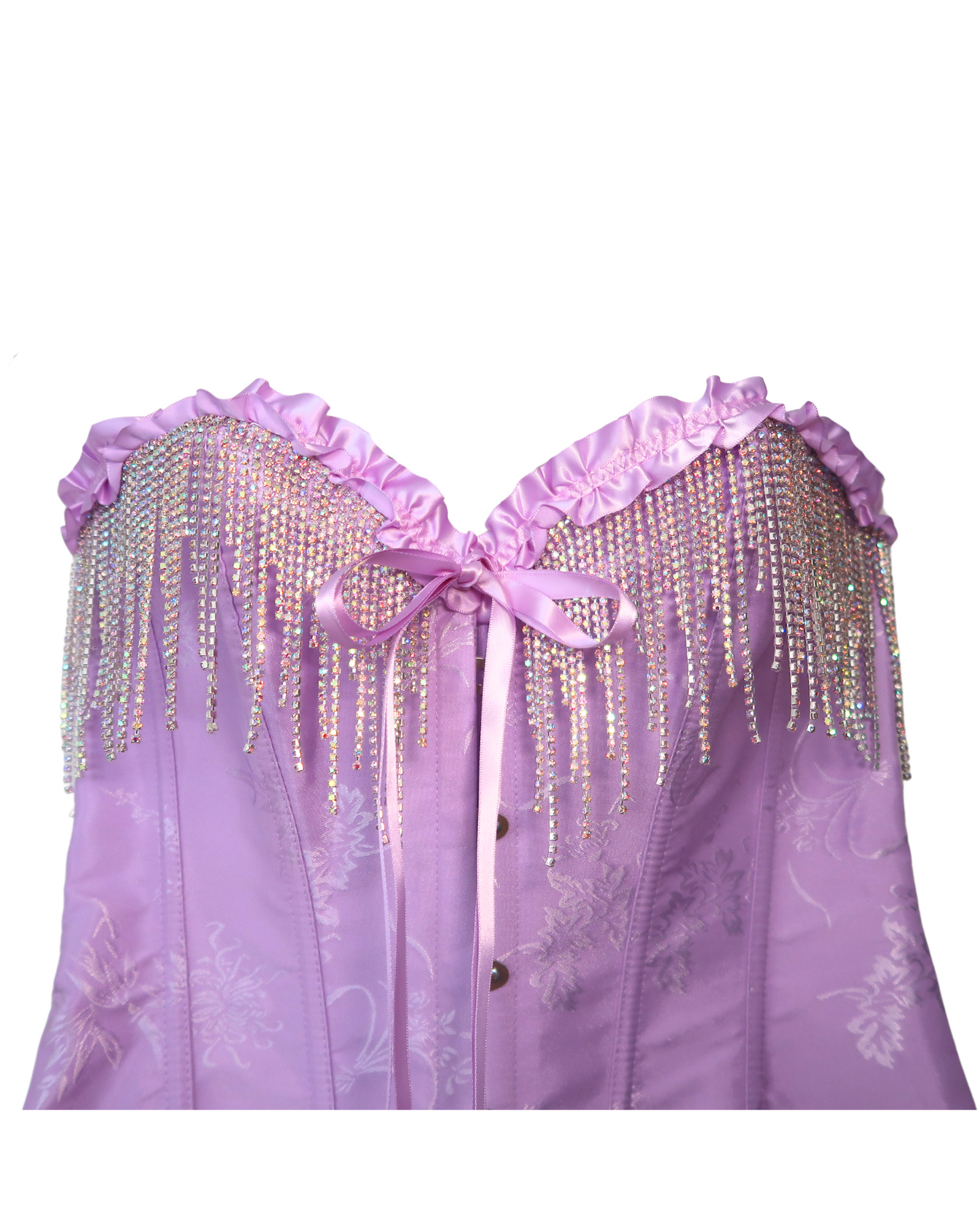 Purple Rhinestone Fringe Corset