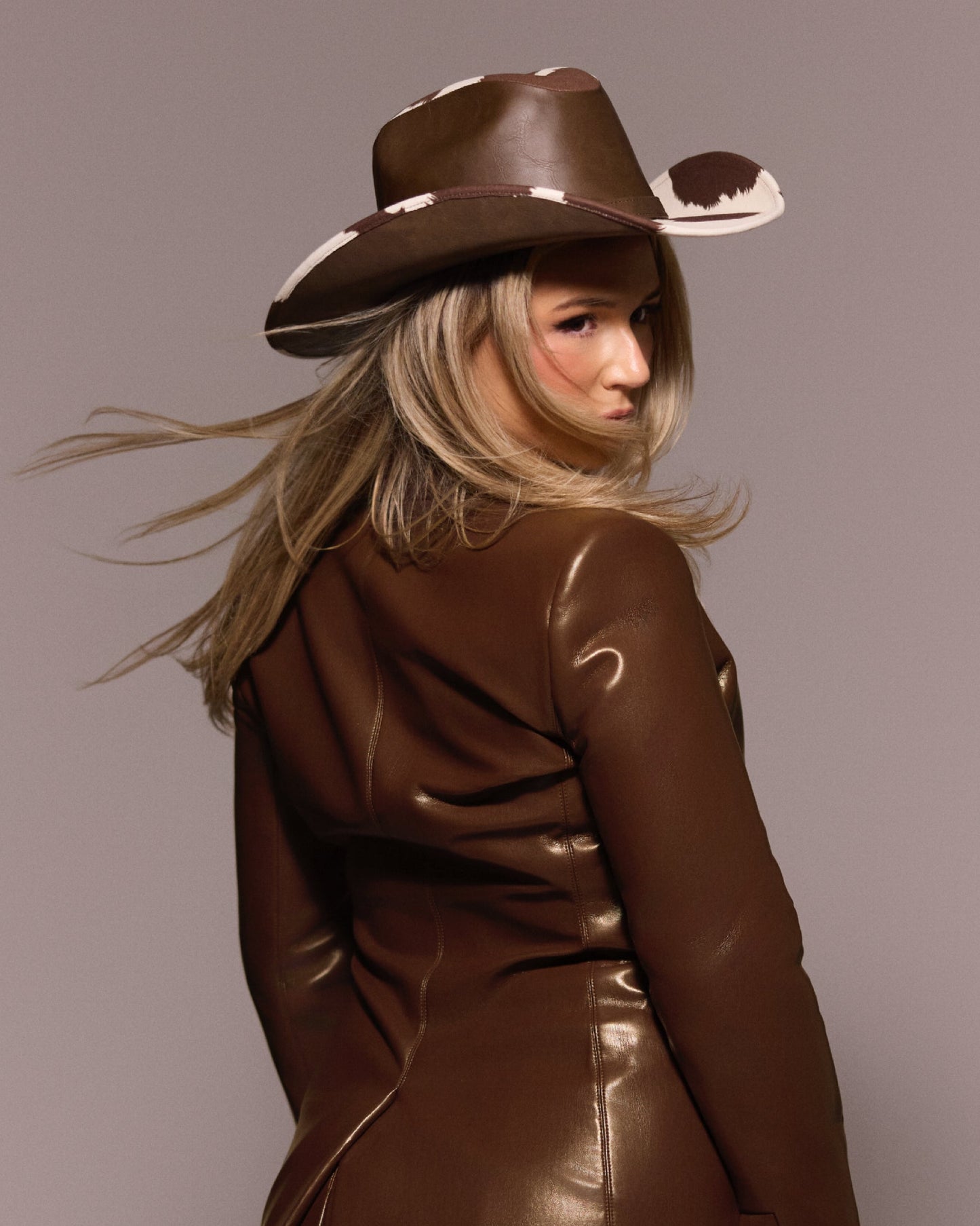 Brown Cow Print Cowboy Hat