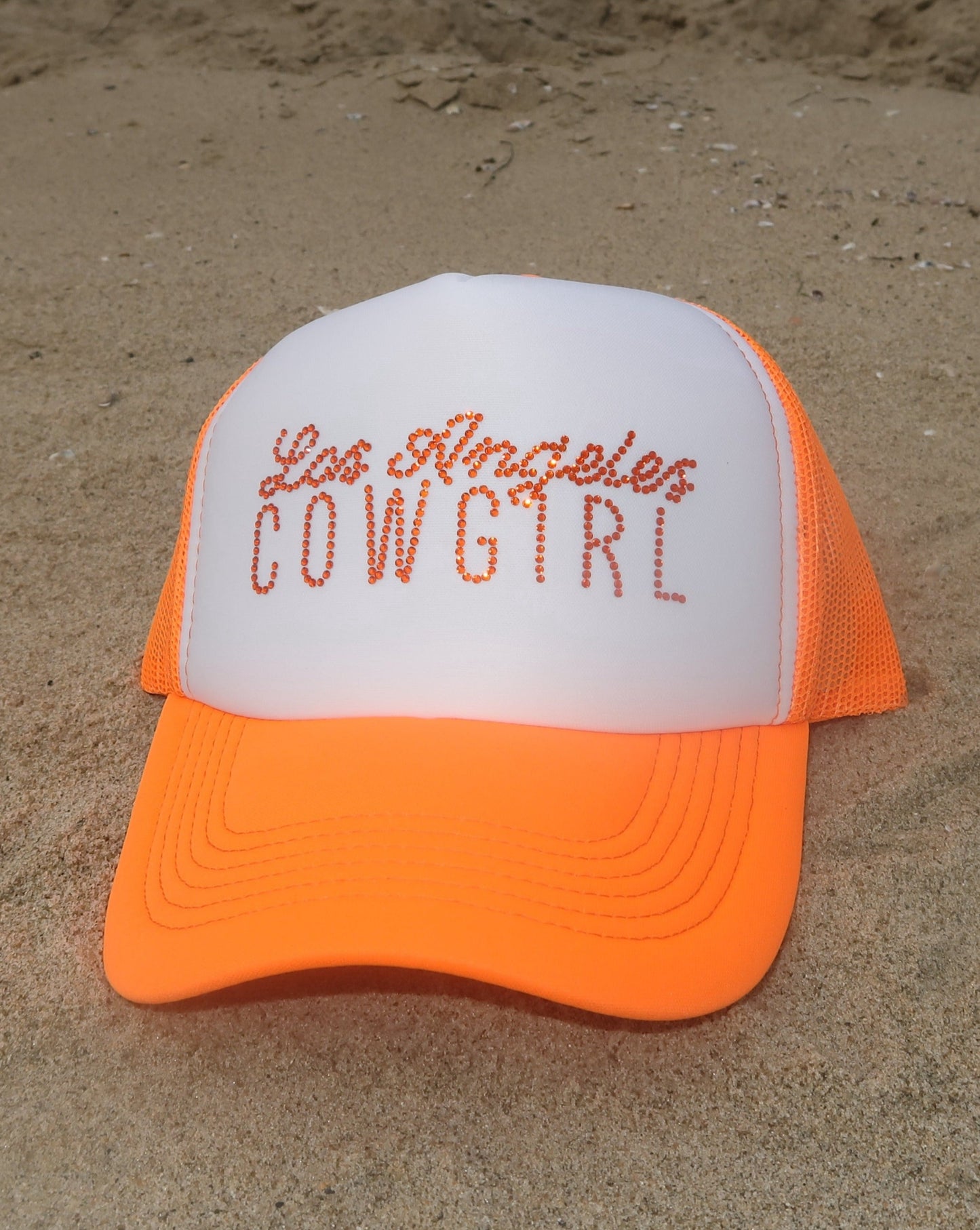 LA Cowgirl Bling Trucker Hat Orange